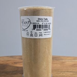 Expo International Shiny Gold Tulle Roll 25 Yards *NEW*